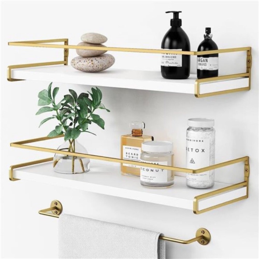 Floating Shelves Bathroom Shelves Over Toilet Set of 2, Decorative Wall Shelves